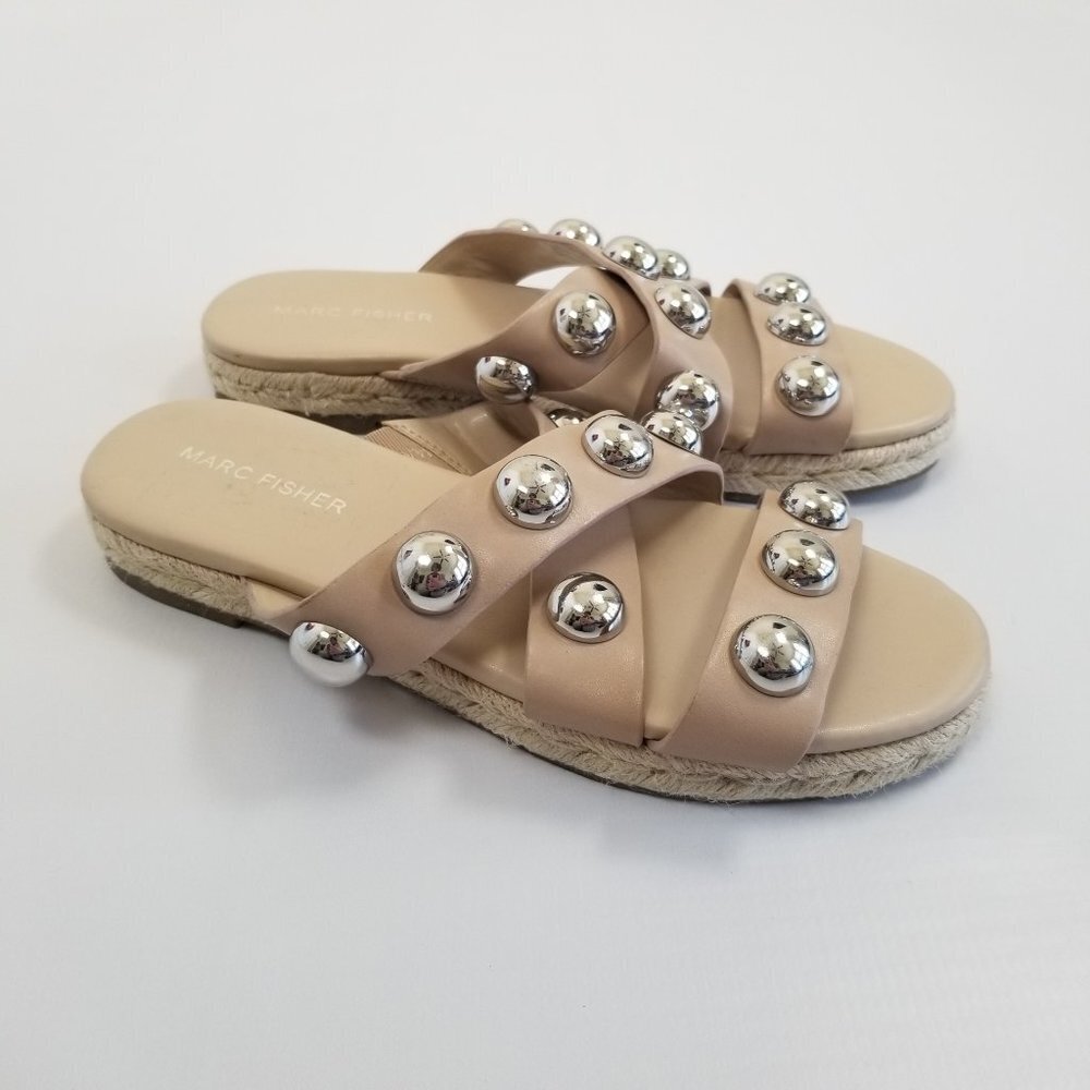 Marc Fisher Prisca Studded Crisscross Strap Sandals Shoes Size 6.5